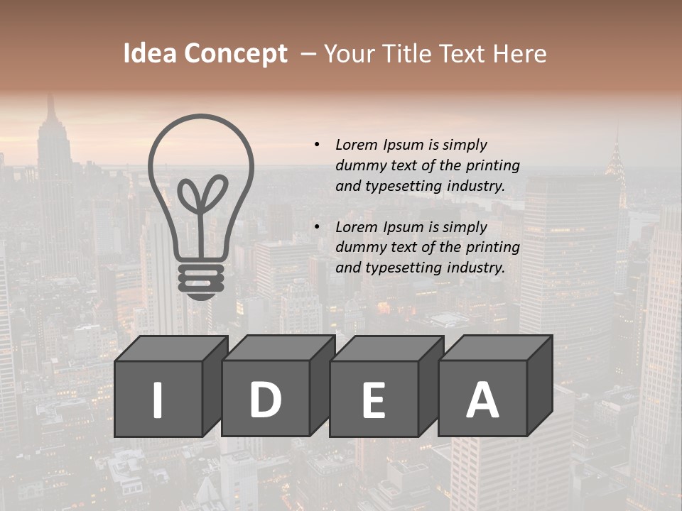 A Cityscape With A Sunset In The Background PowerPoint Template