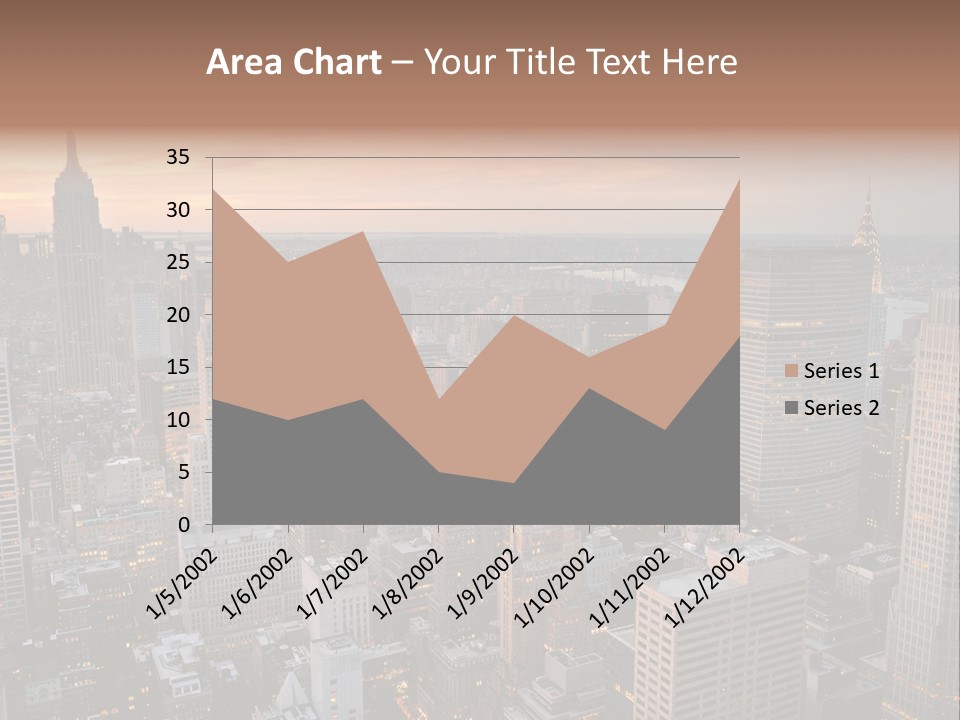 A Cityscape With A Sunset In The Background PowerPoint Template
