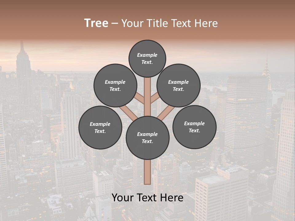 A Cityscape With A Sunset In The Background PowerPoint Template