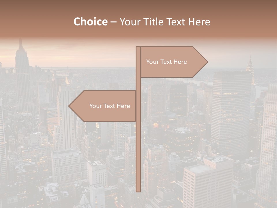 A Cityscape With A Sunset In The Background PowerPoint Template