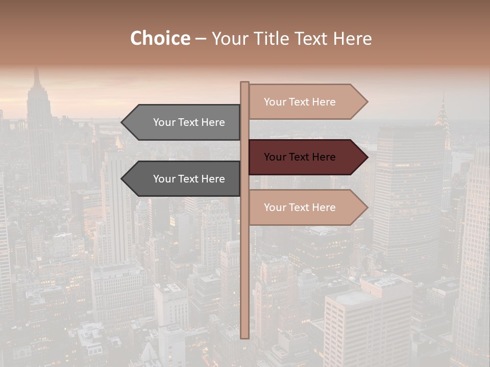 A Cityscape With A Sunset In The Background PowerPoint Template