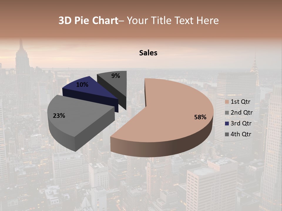A Cityscape With A Sunset In The Background PowerPoint Template