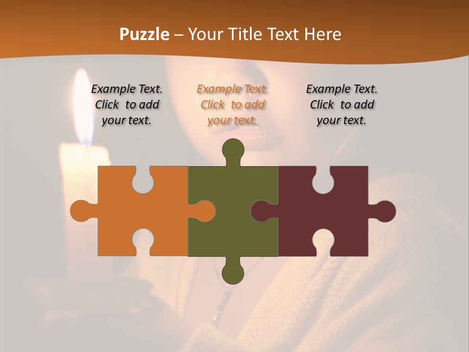 A Young Girl Holding A Lit Candle In Her Hands PowerPoint Template