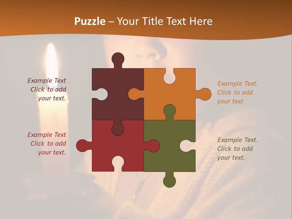 A Young Girl Holding A Lit Candle In Her Hands PowerPoint Template