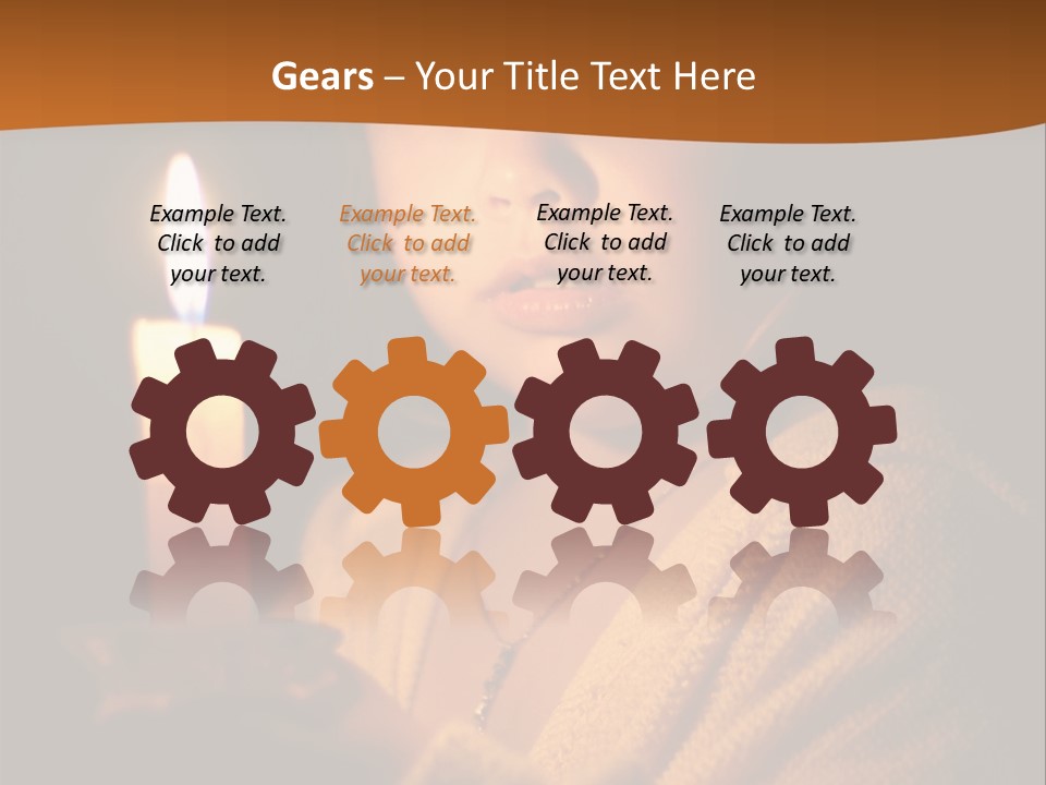 A Young Girl Holding A Lit Candle In Her Hands PowerPoint Template