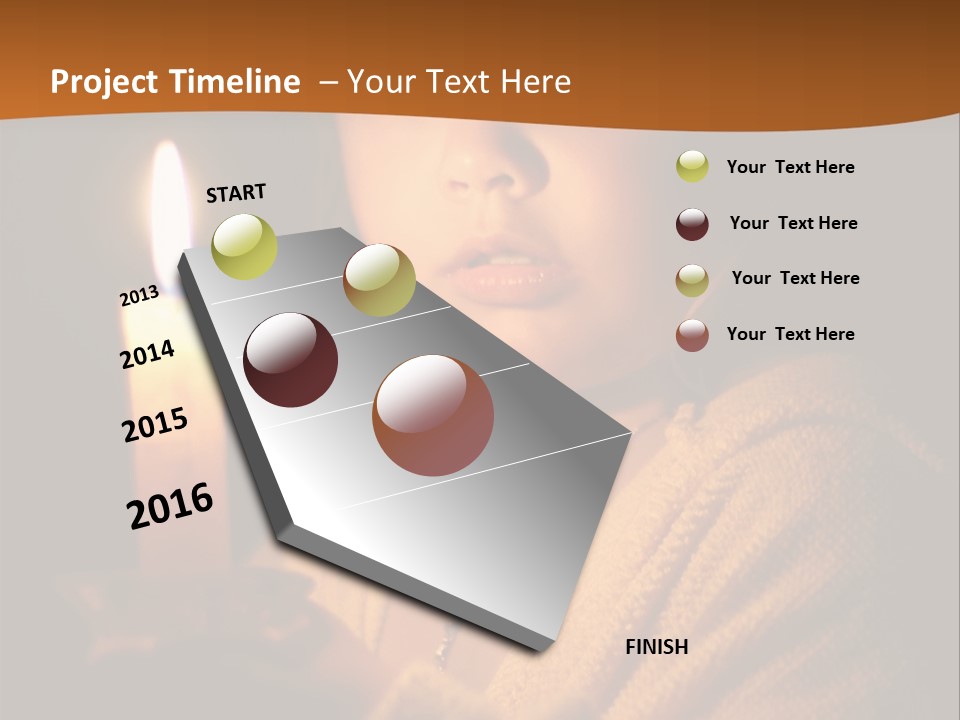 A Young Girl Holding A Lit Candle In Her Hands PowerPoint Template