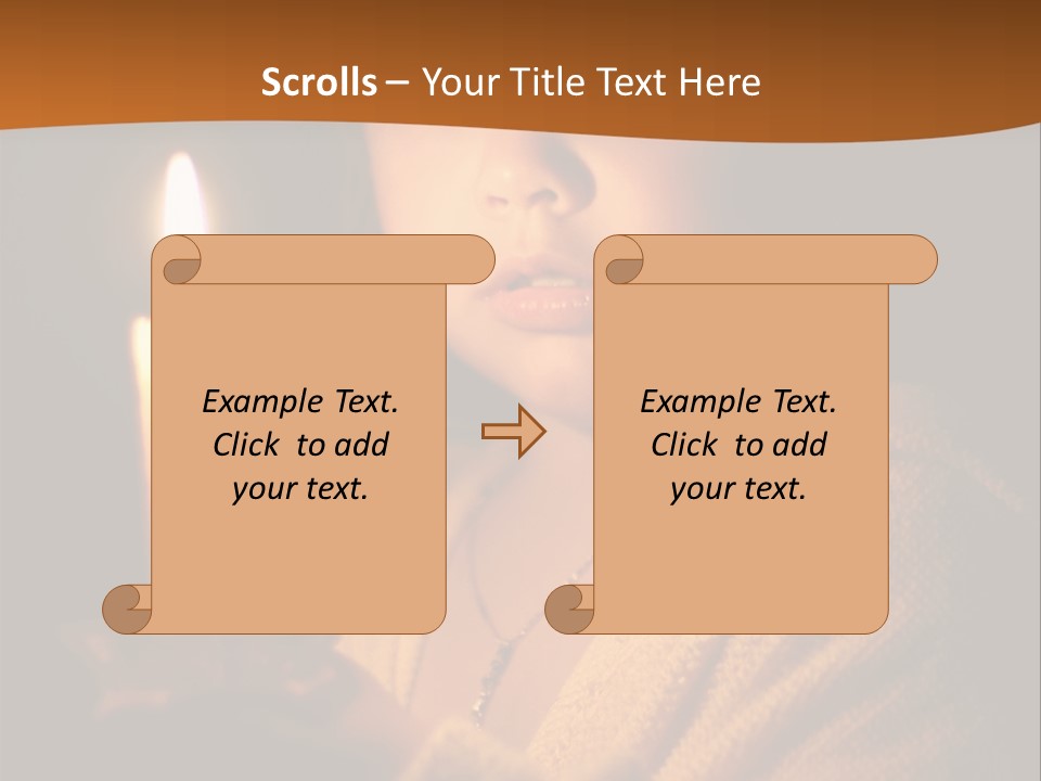 A Young Girl Holding A Lit Candle In Her Hands PowerPoint Template
