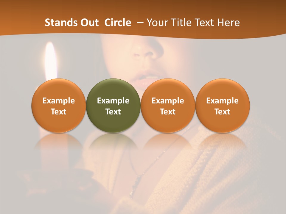 A Young Girl Holding A Lit Candle In Her Hands PowerPoint Template