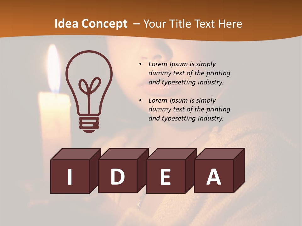 A Young Girl Holding A Lit Candle In Her Hands PowerPoint Template