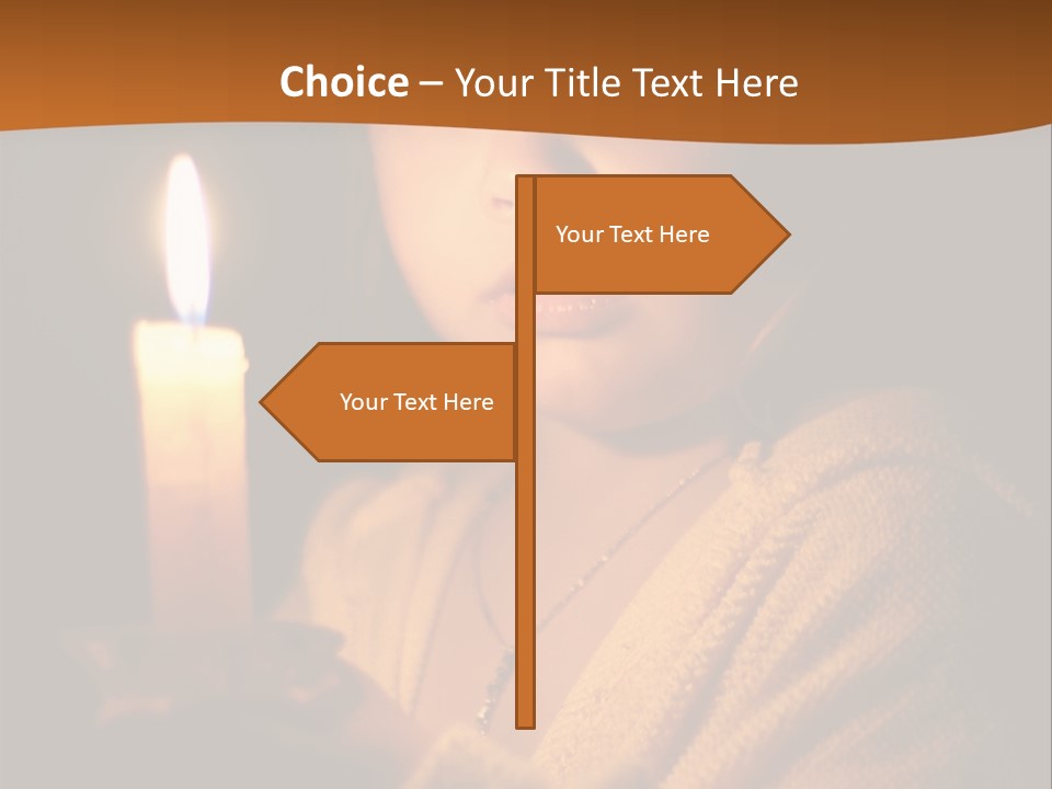A Young Girl Holding A Lit Candle In Her Hands PowerPoint Template