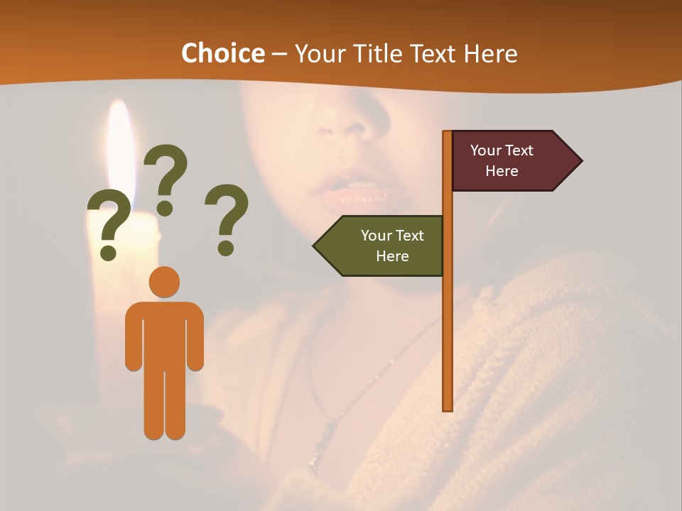 A Young Girl Holding A Lit Candle In Her Hands PowerPoint Template