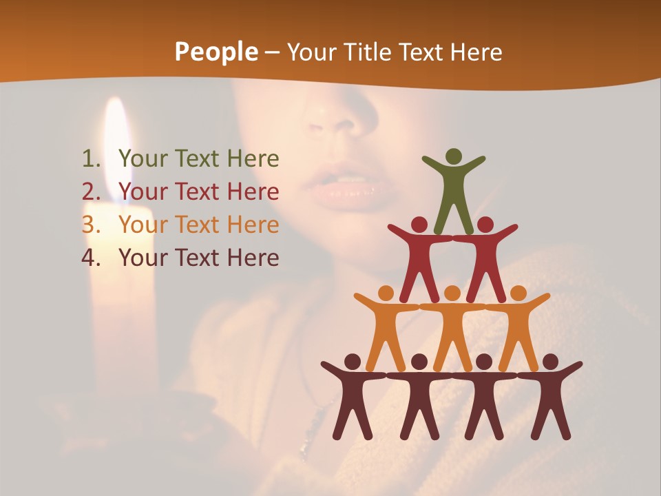 A Young Girl Holding A Lit Candle In Her Hands PowerPoint Template