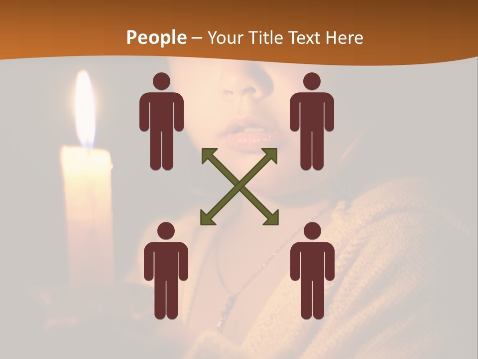 A Young Girl Holding A Lit Candle In Her Hands PowerPoint Template