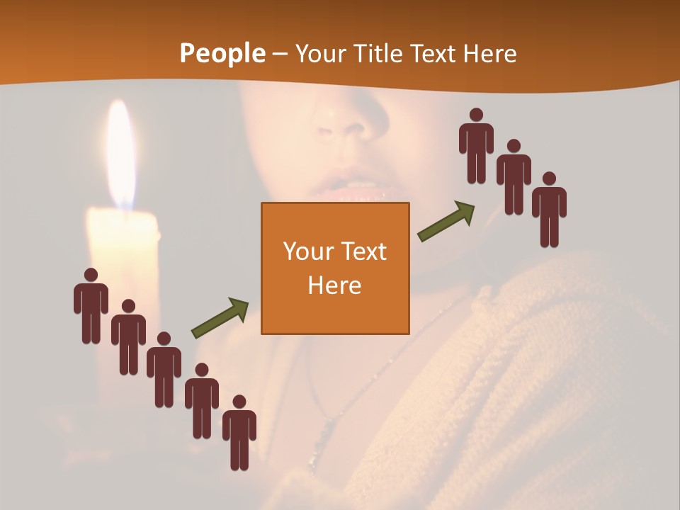A Young Girl Holding A Lit Candle In Her Hands PowerPoint Template