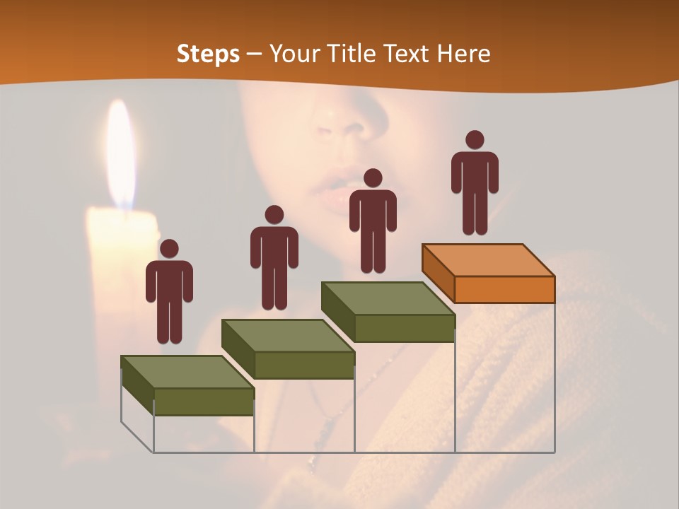A Young Girl Holding A Lit Candle In Her Hands PowerPoint Template