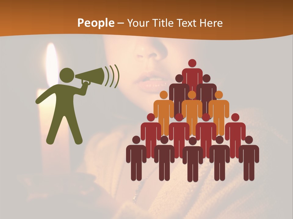 A Young Girl Holding A Lit Candle In Her Hands PowerPoint Template