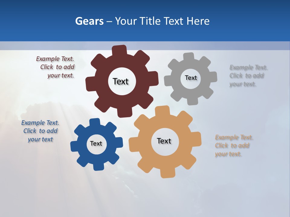 The Sun Shining Through Clouds In The Sky PowerPoint Template