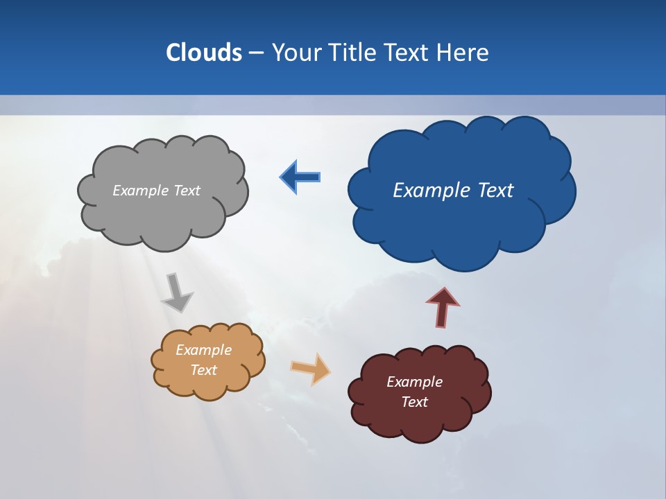 The Sun Shining Through Clouds In The Sky PowerPoint Template