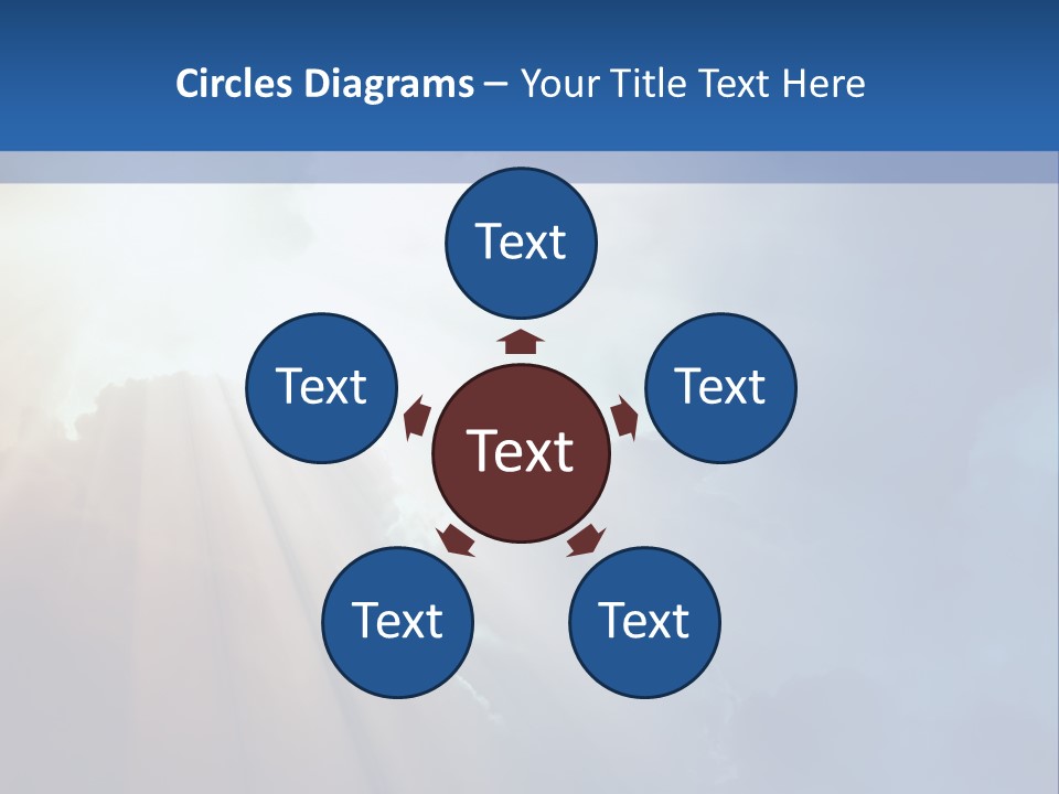 The Sun Shining Through Clouds In The Sky PowerPoint Template
