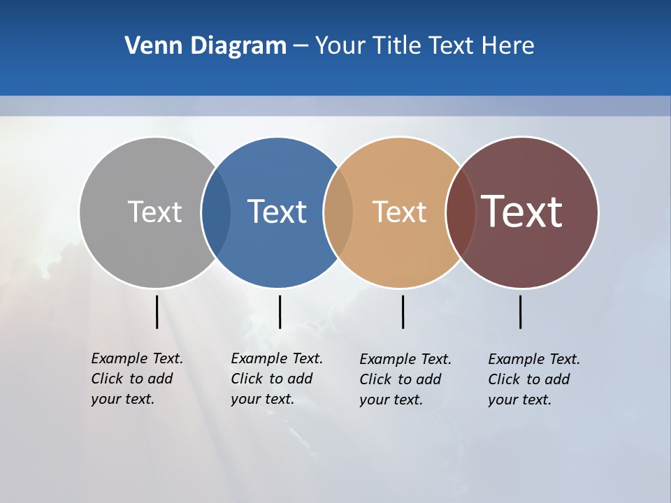 The Sun Shining Through Clouds In The Sky PowerPoint Template