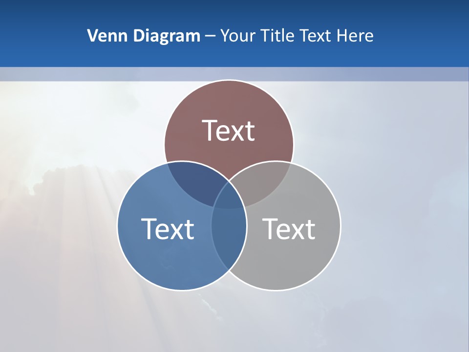 The Sun Shining Through Clouds In The Sky PowerPoint Template