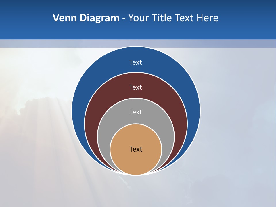 The Sun Shining Through Clouds In The Sky PowerPoint Template