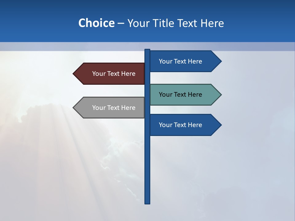 The Sun Shining Through Clouds In The Sky PowerPoint Template