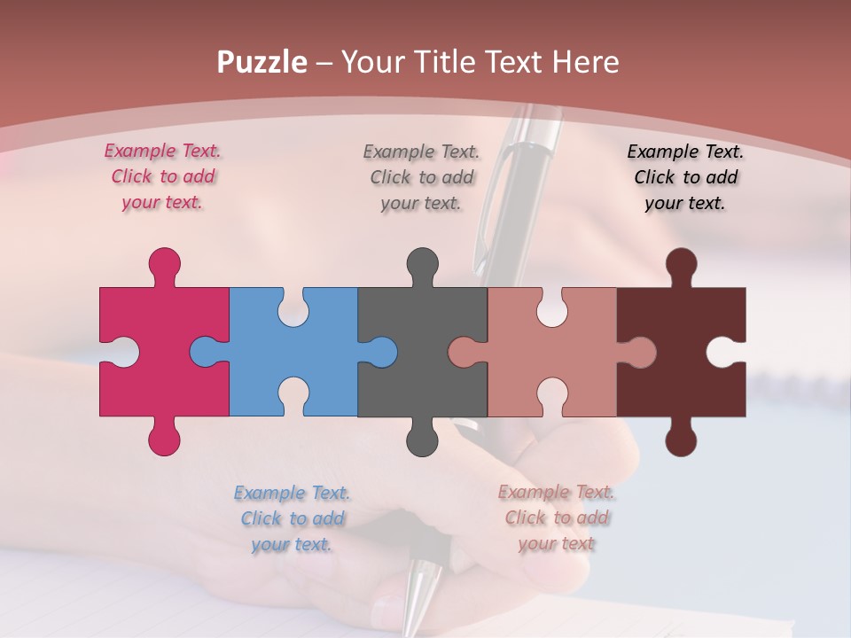 A Person Writing On A Notepad With A Pen PowerPoint Template