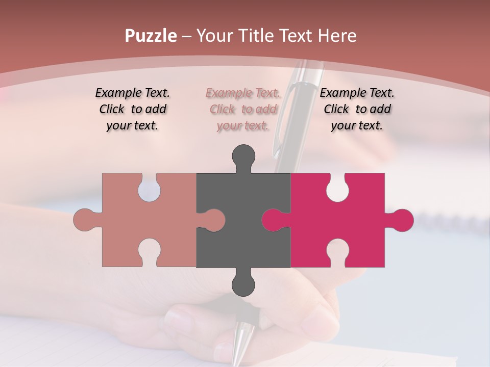 A Person Writing On A Notepad With A Pen PowerPoint Template