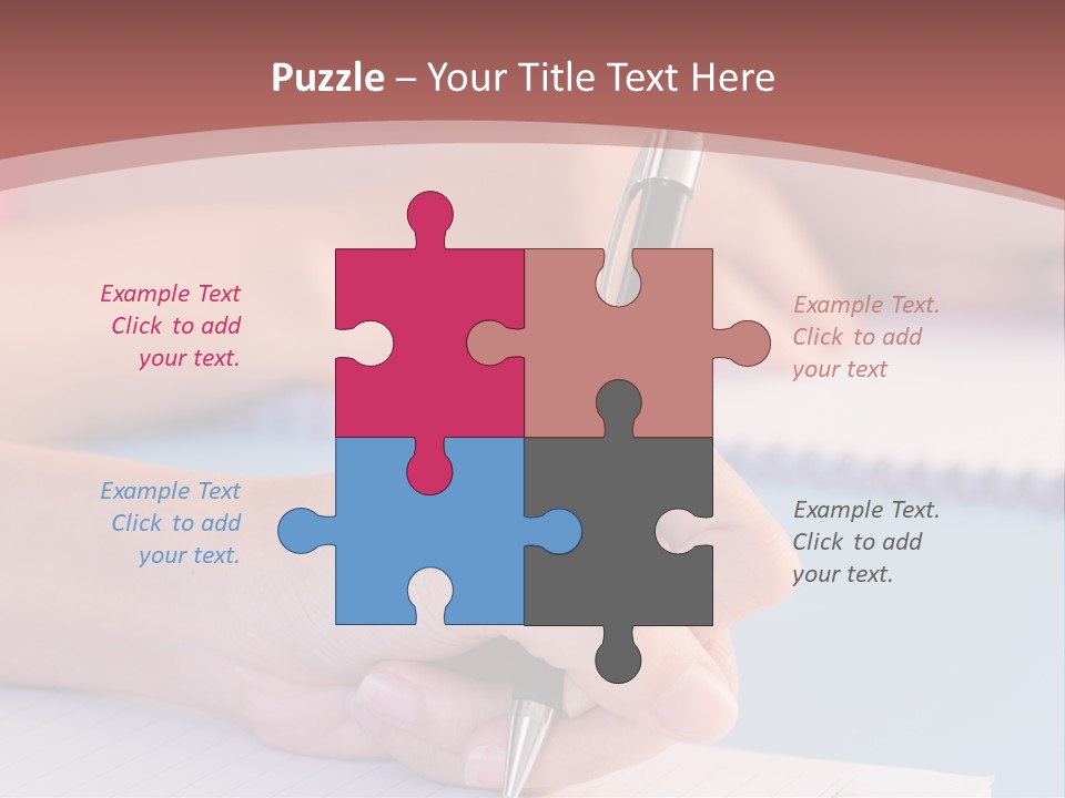 A Person Writing On A Notepad With A Pen PowerPoint Template