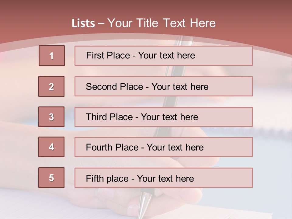 A Person Writing On A Notepad With A Pen PowerPoint Template