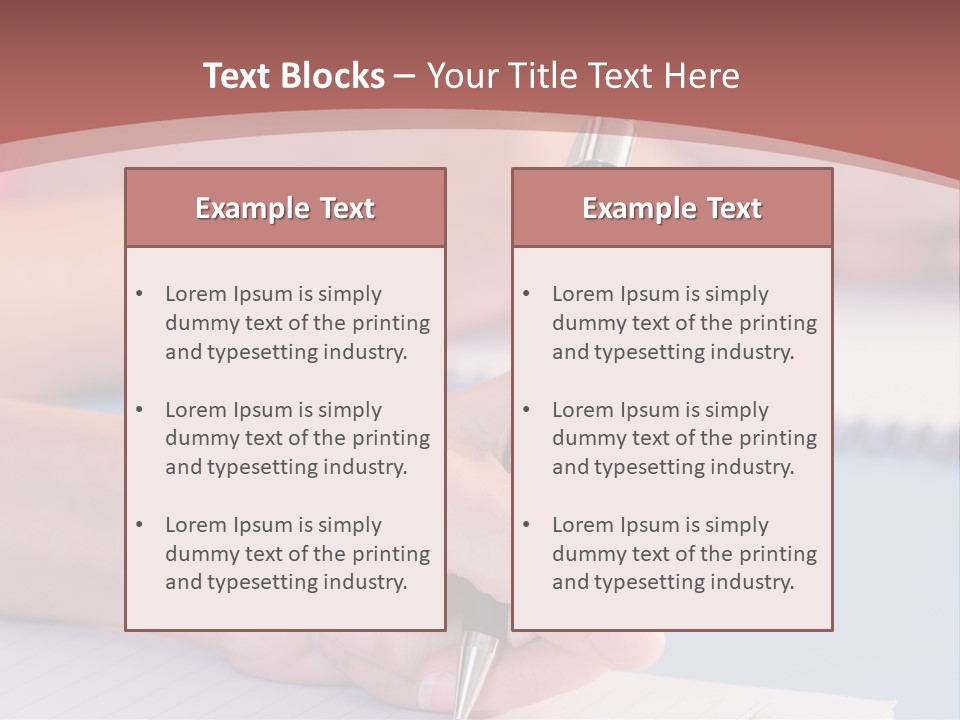 A Person Writing On A Notepad With A Pen PowerPoint Template