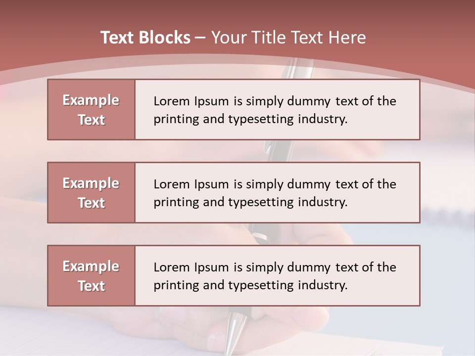 A Person Writing On A Notepad With A Pen PowerPoint Template