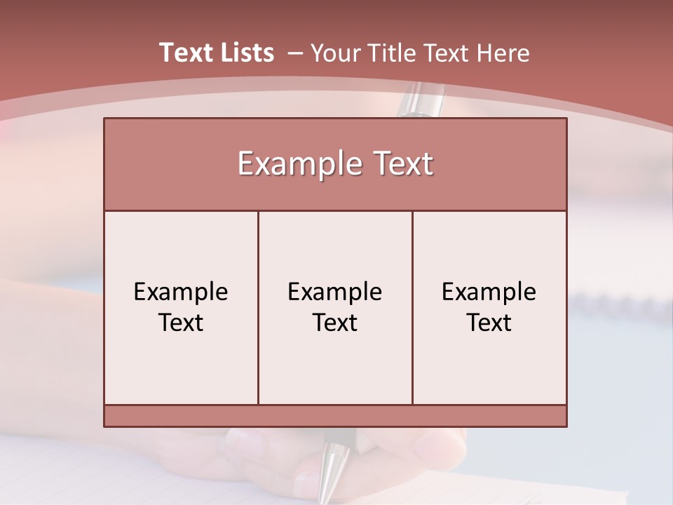 A Person Writing On A Notepad With A Pen PowerPoint Template