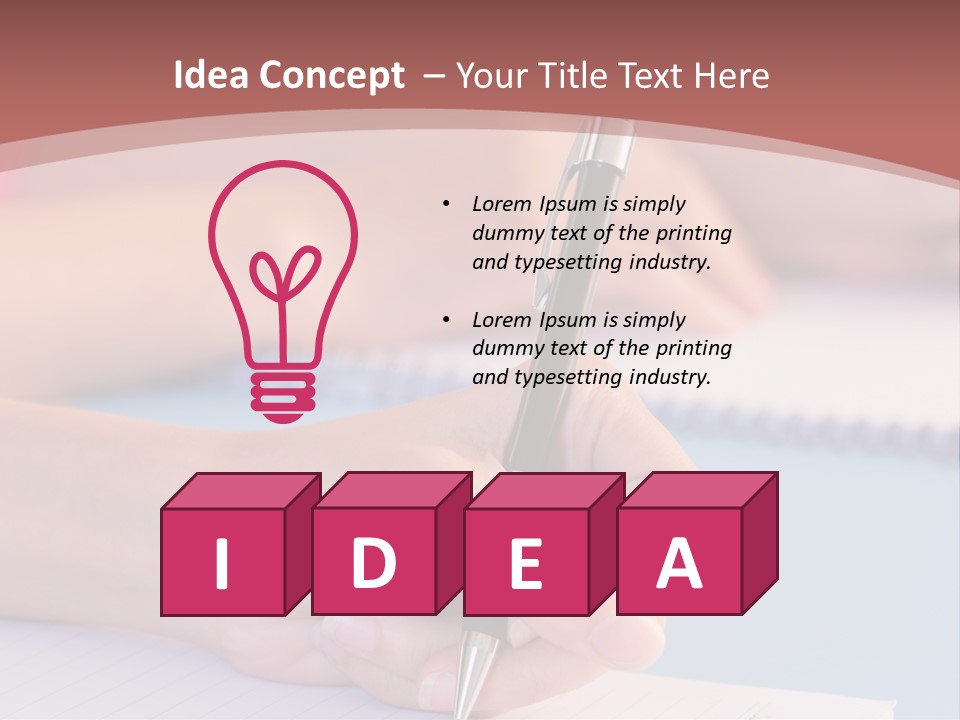 A Person Writing On A Notepad With A Pen PowerPoint Template