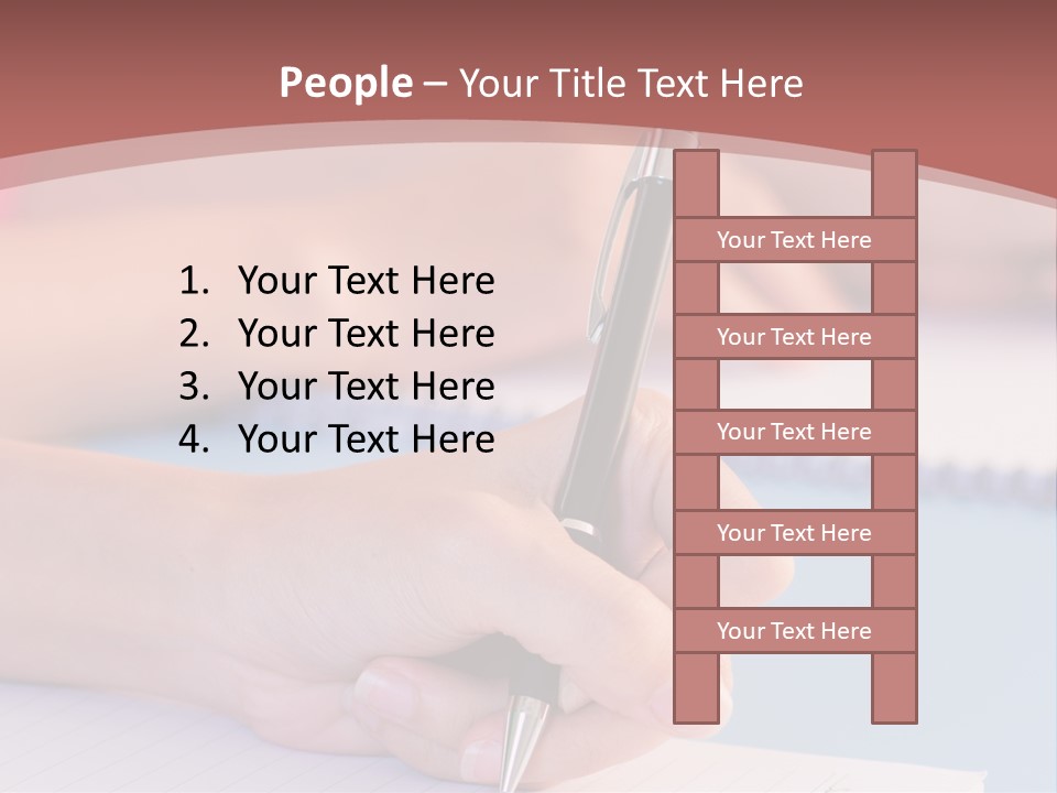 A Person Writing On A Notepad With A Pen PowerPoint Template