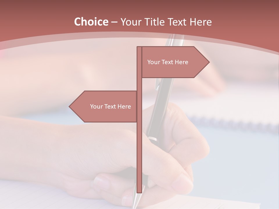 A Person Writing On A Notepad With A Pen PowerPoint Template