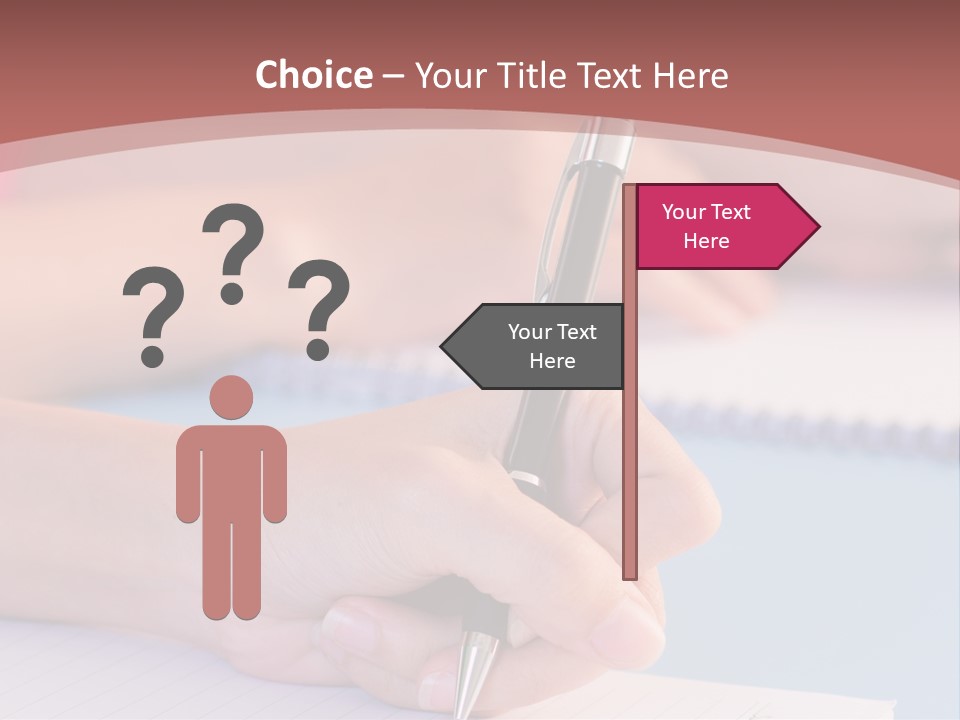 A Person Writing On A Notepad With A Pen PowerPoint Template
