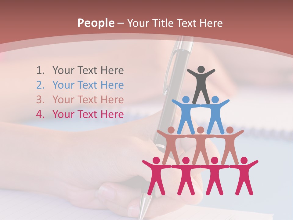 A Person Writing On A Notepad With A Pen PowerPoint Template