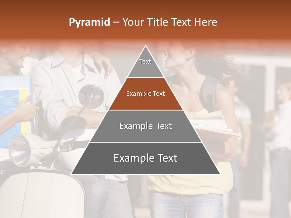 A Group Of People Standing Around A Scooter PowerPoint Template