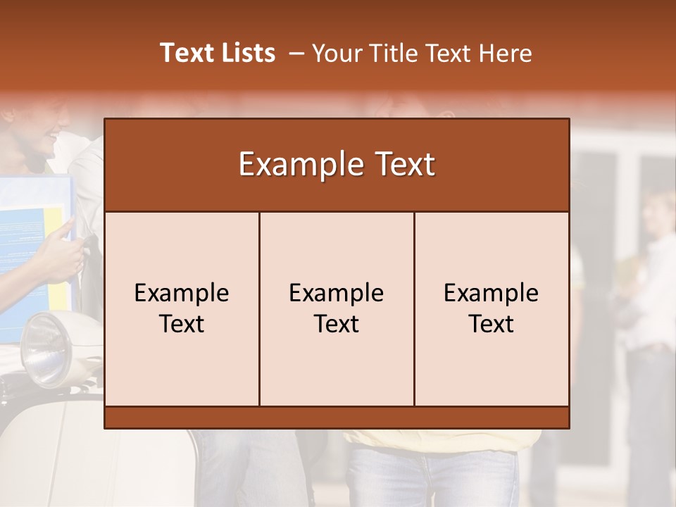 A Group Of People Standing Around A Scooter PowerPoint Template