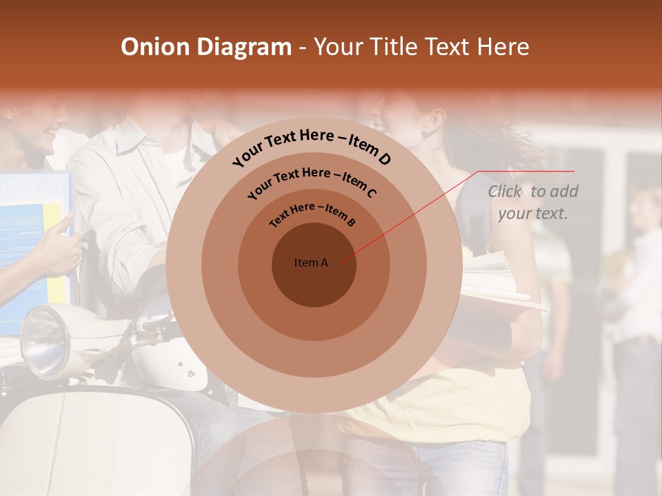 A Group Of People Standing Around A Scooter PowerPoint Template