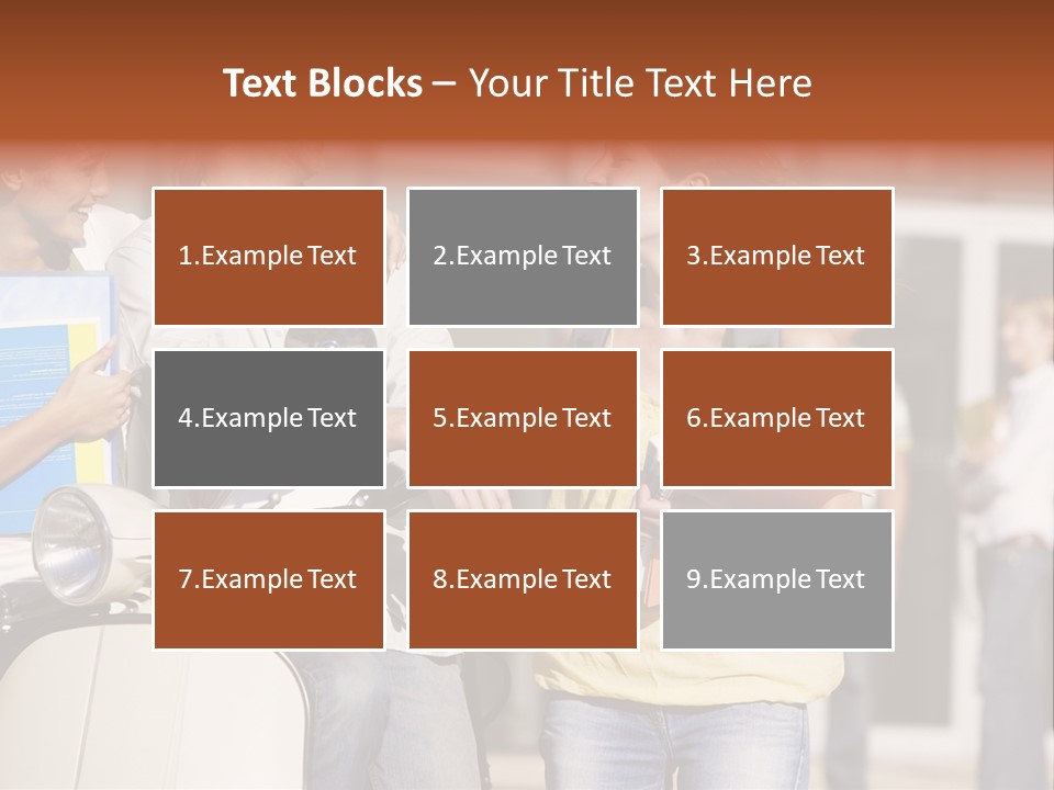 A Group Of People Standing Around A Scooter PowerPoint Template