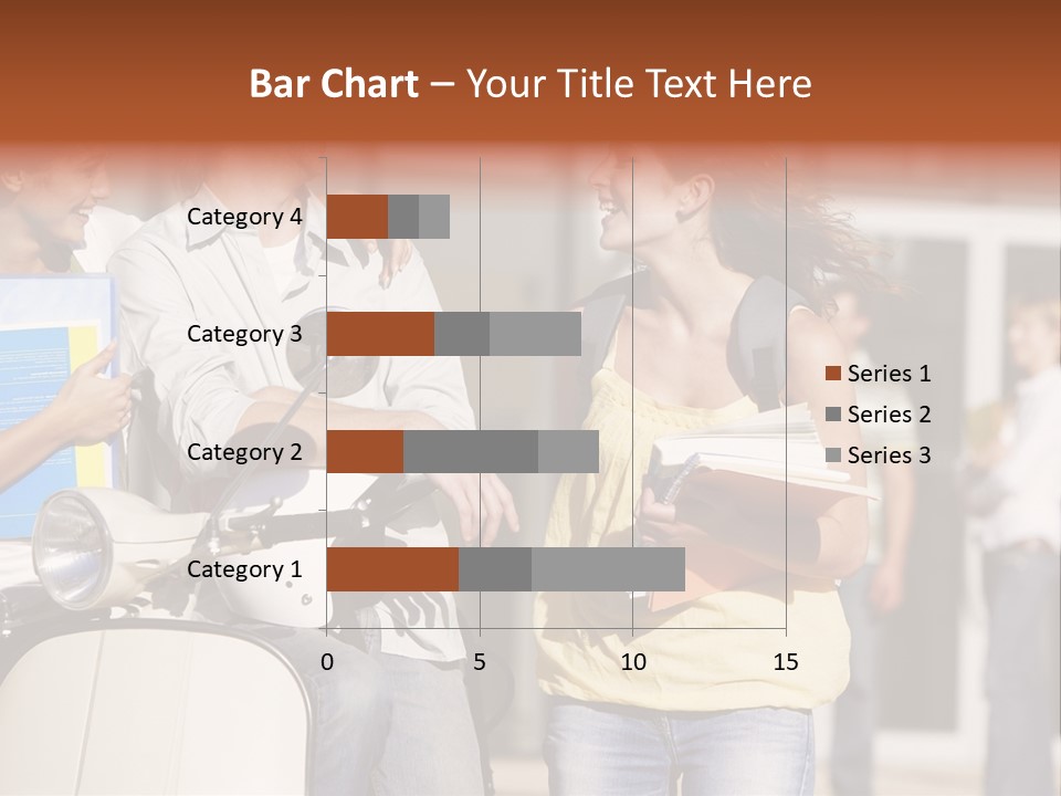 A Group Of People Standing Around A Scooter PowerPoint Template