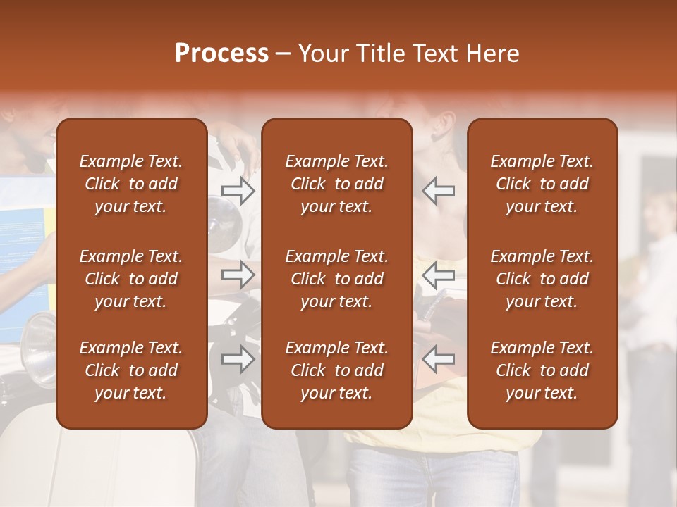 A Group Of People Standing Around A Scooter PowerPoint Template