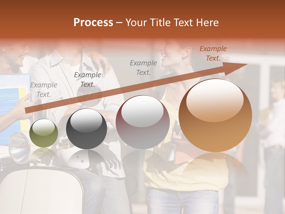 A Group Of People Standing Around A Scooter PowerPoint Template