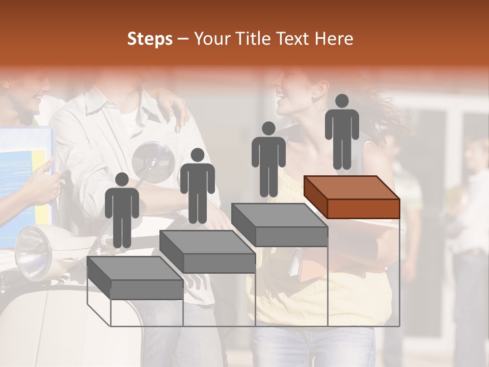 A Group Of People Standing Around A Scooter PowerPoint Template