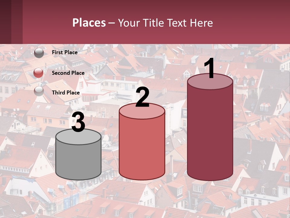 A Large Group Of Buildings With Red Roofs PowerPoint Template