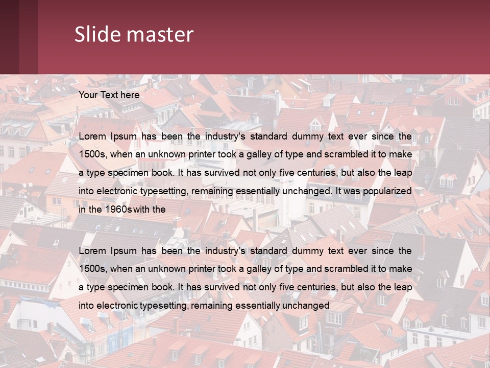 A Large Group Of Buildings With Red Roofs PowerPoint Template