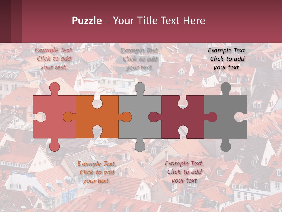 A Large Group Of Buildings With Red Roofs PowerPoint Template